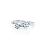 0.4ct Round Cut Moissanite Infinity Knot Engagement Ring 14k White Gold Plated