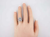 4ct Asscher Cut Diamond Engagement Ring Art Deco Milgrain 14k White Gold Finish