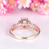 1.4ct Oval Peach Morganite Engagement Ring Diamond Filigree 14k Rose Gold Finish