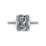 2.5ct Radiant Cut VVS1 D Diamond Solitaire Engagement Ring 14k White Gold Finish