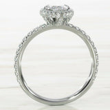 4Ct Marquise Cut Diamond Accent Edge Halo Engagement Ring 14K White Gold Finish