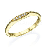 0.25ct Round Cut Moissanite Stackable Minimalist Wed Band 14k White Gold Plated
