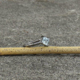 0.5ct Engagement Ring Princess Cut Blue Aquamarine Solitaire 14k Black Gold Over
