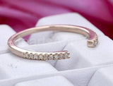 0.4ct Round Cut Moissanite Open Stackable Women Wedding Band 14K RoseGold Plated