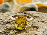 2.2ct Engagement Ring Round Cut Yellow Citrine Solitaire 14k Yellow Gold Finish