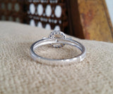 1Ct Round Diamond Sapphire Bird Design Band Engagement Ring 14K White Gold Over