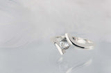 0.5ct Round Cut Diamond Engagement Ring Solitaire ByPass 14k White Gold Finish