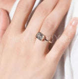 0.5ct Emerald Simulated Diamond Bezel Set Engagement Ring 14k Yellow Gold Plated