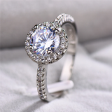 2.3ct Round Diamond Engagement Ring 14k White Gold Finish Halo Solitaire Women