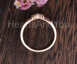0.5ct Marquise Simulated Diamond Dainty Curved Wedding Band 14k Rose Gold Plated