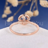 2ct Round Cut Simulated Peach Morganite Halo Engagement Ring 14k RoseGold Plated