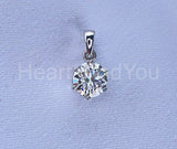 0.5ct Round Cut Moissanite Solitaire Pendant 14k White Gold Plated NO CHAIN