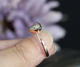 1.4ct Trillion Cut Diamond Engagement Ring Bezel Set Solitaire 14k RoseGold Over