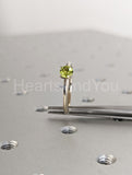 0.5ct Round Cut Simulated Green Peridot Solitaire Ring 14k White Gold Plated