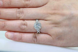 2.3ct Round Cut Diamond Halo Split Band Engagement Ring 14k White Gold Finish