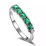 2.1ct Wedding Ring Band Round Cut Green Emerald Stackable 14k White Gold Finish