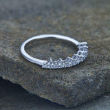 0.45ct Wedding Band Round Diamond Stackable Petite Minimal 14k White Gold Finish