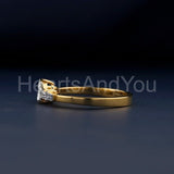 0.5ct Trillion Simulated Diamond Solitaire Accents Ring 14k Yellow Gold Plated