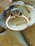 2.2ct Round Cut Moissanite Dula Halo Style Engagement Ring 14k Dual Gold Plated