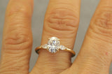 1.3Ct Oval Cut DVVS1 Diamond Pear Accents Engagement Ring 14K Yellow Gold Finish