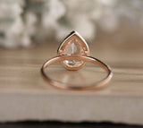 2ct Pear Cut Champagne Morganite Solitaire Engagement Ring 18k Rose Gold Finish