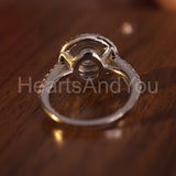 2.2ct Round Cut Moissanite Dual Halo Women Engagement Ring 14k White Gold Plated