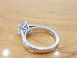 1.7ct Round Cut Diamond Accent Solitaire Engagement Ring 14k White Gold Finish