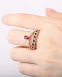 2.4ct Pear Cut Pink Ruby Bridal Set Wedding Engagement Ring 14k Yellow Gold Over
