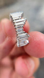 0.3ct Baguette Cut Simulated Diamond Princess Crown Ring 14k White Gold Plated