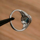 2.4ct Oval Cut Blue Sapphire Double Halo Engagement Ring 14k White Gold Finish