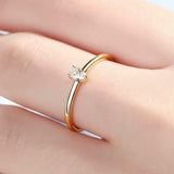 Solitaire Minimalist Engagement Ring 0.2ct Pear Cut Diamond 14k Yellow Gold Over