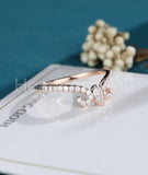 0.5ct Marquise Cut Simulated Diamond Bezel Set Wedding Band 14k Rose Gold Plated