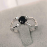 1ct Round Cut Diamond Split Band Solitaire Round Accent Ring 14k White Gold Over