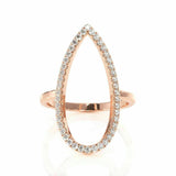 2.5ct Round Cut Diamond Oval Hollow Design Engagement Ring 14K Rose Gold Finish