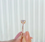 1Ct Oval Cut DVVS1 Diamond Petite Solitaire Engagement Ring 14K Rose Gold Finish