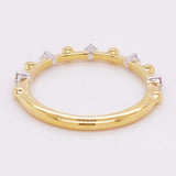 0.3ct Round Cut Moissanite Petite Stackable Wedding Band 14k Yellow Gold Plated