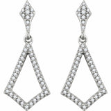 1ct Round Cut VVS1 D Diamond Filigree Drop Earrings Women 14k White Gold Finish