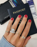 2ct Emerald Cut Diamond Engagement Ring 14k White Gold Finish Trilogy Solitaire