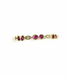 0.3ct Round Cut Simulated Pink Ruby Minimalist Wed Band 14k Yellow Gold Plated