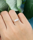 0.5ct Baguette Simulated Diamond Five Stone Engagement Ring 14k Rose Gold Plated