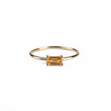 0.5ct Baguette Cut Yellow Sapphire Minimalist Solitaire Ring 14k YellowGold Over