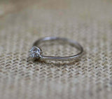 0.5ct Engagement Ring Round Cut Diamond Floral Solitaire 14k White Gold Finish