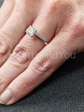 0.5ct Round Cut Moissanite Solitaire Women Engagement Ring 14k White Gold Plated