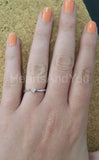 0.1ct Round Cut Moissanite Solitaire Minimalist Women Ring 14k White Gold Plated