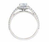 1.5ct Round Cut Diamond Engagement Ring Halo Solitaire 14k White Gold Finish