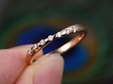 0.7ct Round Cut Diamond Wedding Band Stackable Minimalist 14k Rose Gold Finish