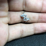 2.2ct Engagement Ring Oval Cut Diamond Bypass Art Deco 14k White Gold Finish