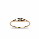0.05ct Engagement Ring Round Cut Diamond Solitaire Design 14k Yellow Gold Finish