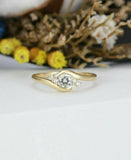 1ct Round Cut Diamond Engagement Ring 14k Yellow Gold Finish Swirl Solitaire