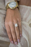 2.4ct Emerald Simulated Diamond Solitaire with Accents Ring 14k Gold Plated